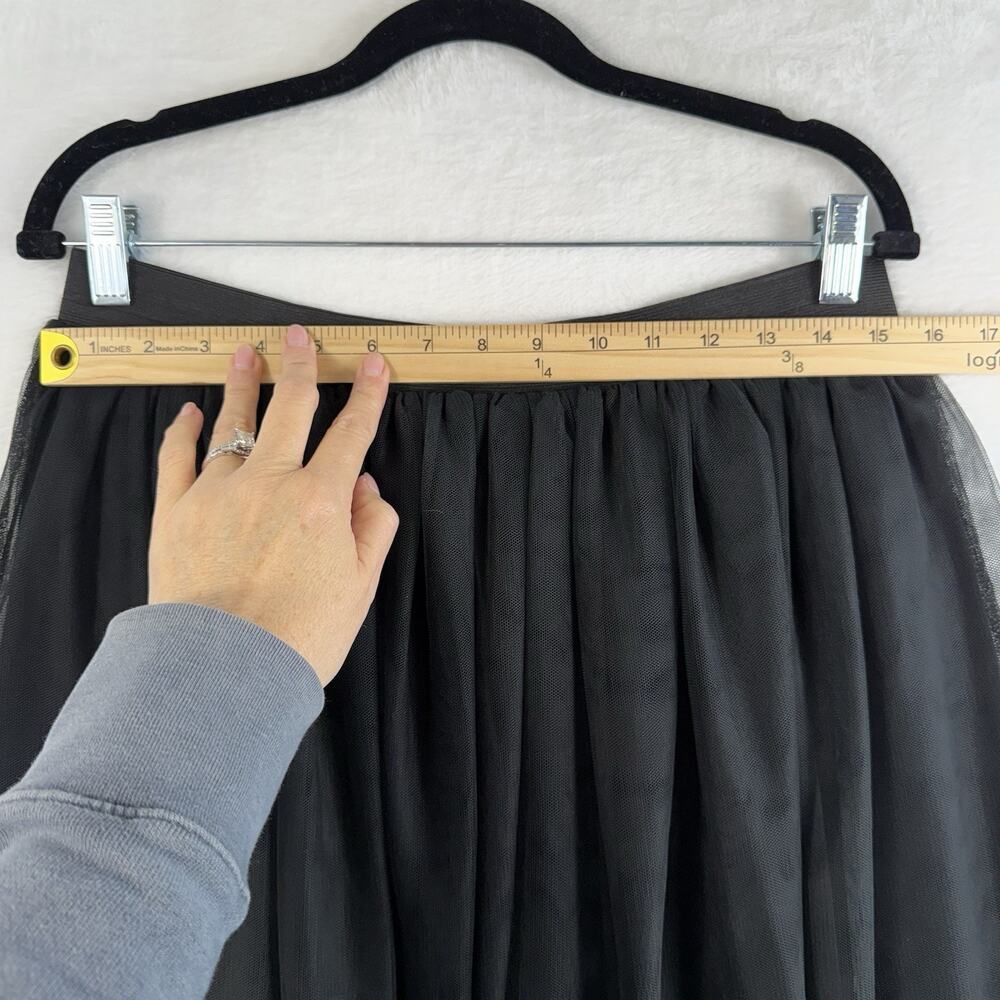 Divided H&M M Medium Midi Skirt Black Tulle Holiday Whimsigoth Fairycore Witchy - Picture 7 of 11